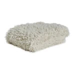 Futrzany pled z bawełny Canace 170x142, złamana biel - Vical