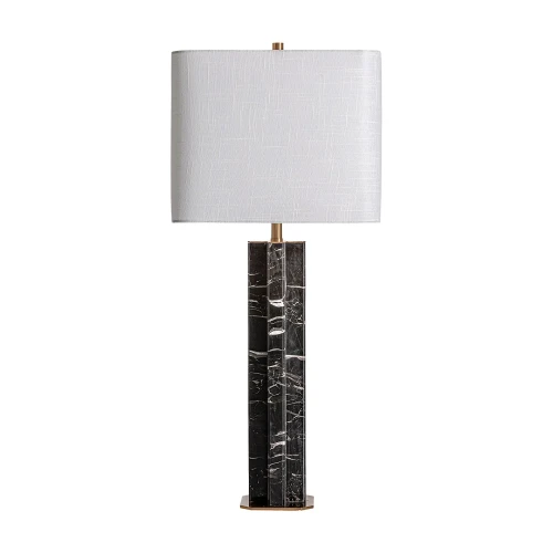 Wysoka lampa stołowa z białym kloszem - Vical