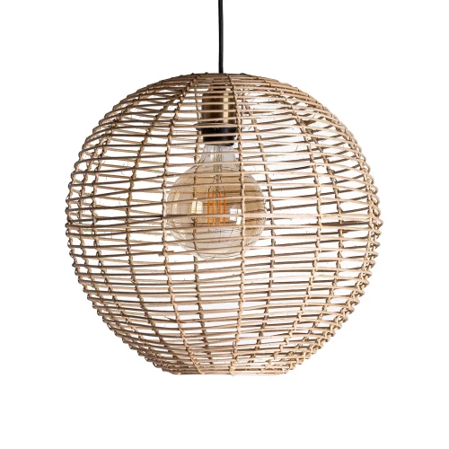Lampa rattanowa z abażurem w formie kuli - Vical