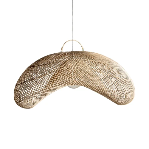 Duża lampa z rattanu o organicznym kształcie - Vical