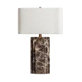 Lampa stołowa z prostokątnym kloszem, z brązowego marmuru - Vical