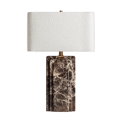 Lampa stołowa z prostokątnym kloszem, z brązowego marmuru - Vical