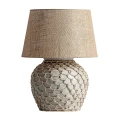 Lampa stołowa betonowa rattanowa, z jutowym kloszem - Vical