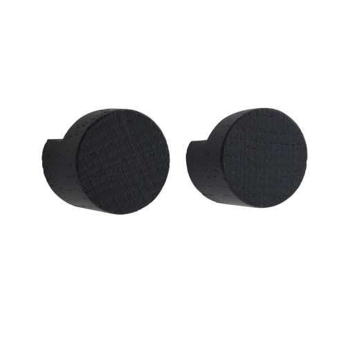 Gałki do szafek i szuflad Wood Knot Ø3.5, dąb czarny, 2 szt - EKTA Living