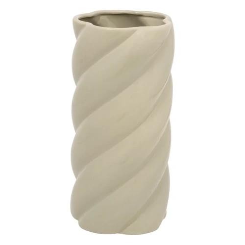 Ceramiczny wazon o skręconym wzorze Coby, zielony - Atmosphera