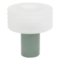 Lampa stołowa ze szklanym kloszem z reliefem Asti, zielona - Atmosphera