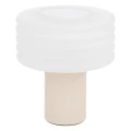 Lampa stołowa ze szklanym kloszem z reliefem Asti, beżowa - Atmosphera