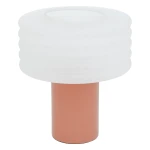 Lampa stołowa ze szklanym kloszem z reliefem Asti, różowa - Atmosphera