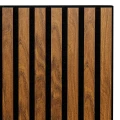 Lamele ścienne MDF na filcu akustycznym Colva 60x60, efekt orzecha włoskiego - Atmosphera