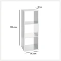 Regał półka na książki Mix 3-komory, biały - 5five