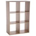 Regał na książki Mix 6-komorowy, efekt drewna - 5five