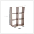 Regał na książki Mix 6-komorowy, efekt drewna - 5five