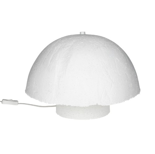 Lampa stołowa grzybek z papier-maché Competa Ø40, biała - Pomax