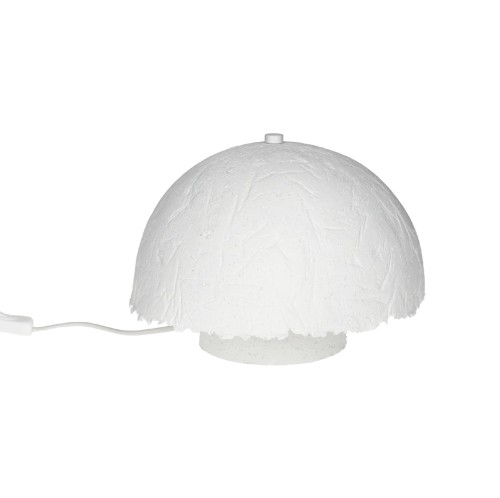 Lampa stołowa grzybek z papier-maché Competa Ø30, biała - Pomax