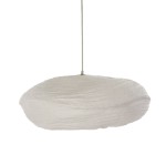 Lampa wisząca z papier-maché Competa Ø60, biała - Pomax