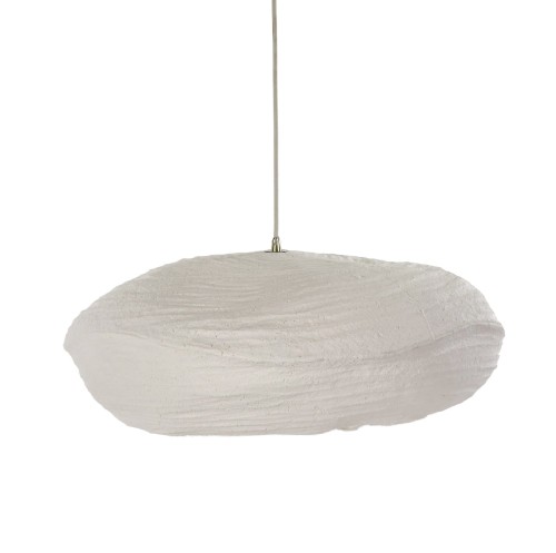 Lampa wisząca z papier-maché Competa Ø60, biała - Pomax