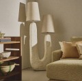Designerska lampa podłogowa Eivissa, z papier maché - Pomax