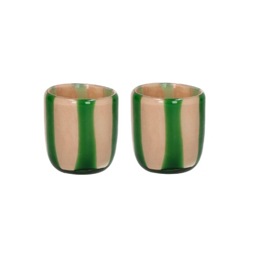 Szklane świeczniki kolorowe Cannes Fresh Green Ø7, 2 szt - Pomax