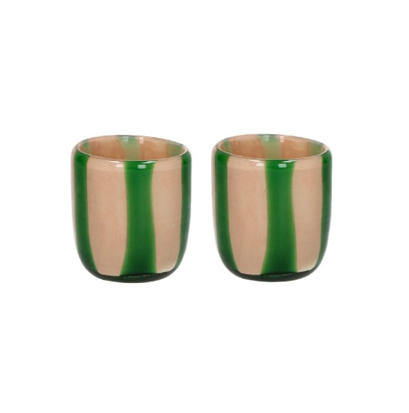 Szklane świeczniki kolorowe Cannes Fresh Green Ø7, 2 szt - Pomax