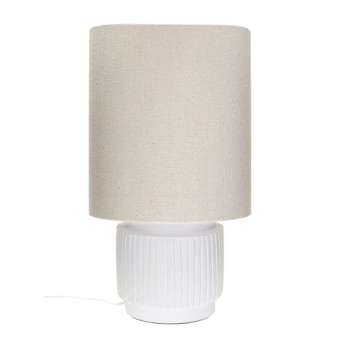 Duża lampa stołowa z terakoty Cordoba 66, biała - Pomax