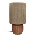 Duża lampa stołowa z jutowym kloszem Cordoba 66, terakota – Pomax