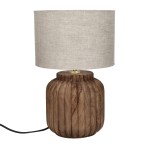 Lampa stołowa drewniana Lampedusa 42, rowkowana - Pomax