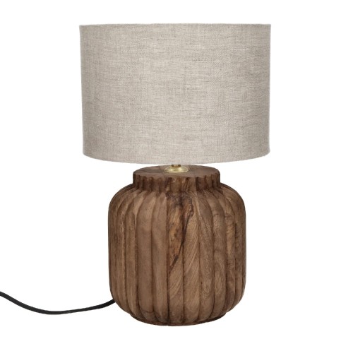 Lampa stołowa drewniana Lampedusa 42, rowkowana - Pomax