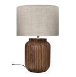 Lampa stołowa drewniana Lampedusa 58, rowkowana - Pomax