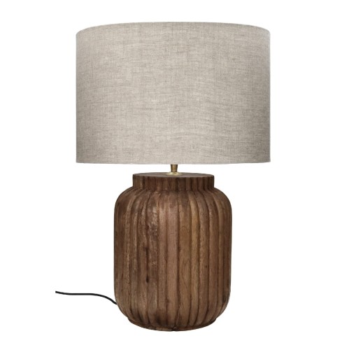 Lampa stołowa drewniana Lampedusa 58, rowkowana - Pomax