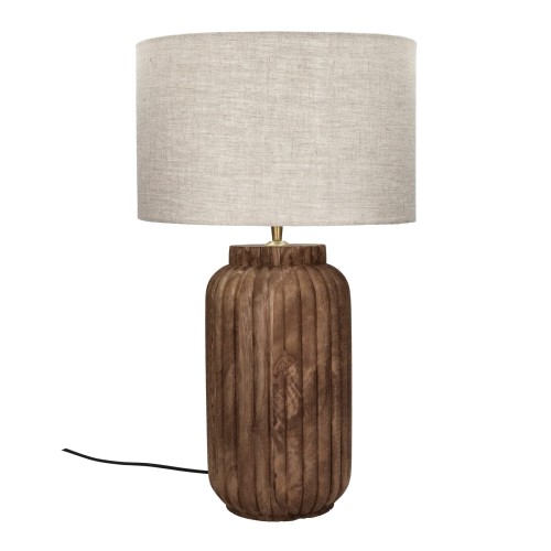 Lampa stołowa drewniana Lampedusa 60, rowkowana - Pomax