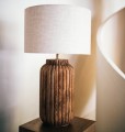 Lampa stołowa drewniana Lampedusa 60, rowkowana - Pomax