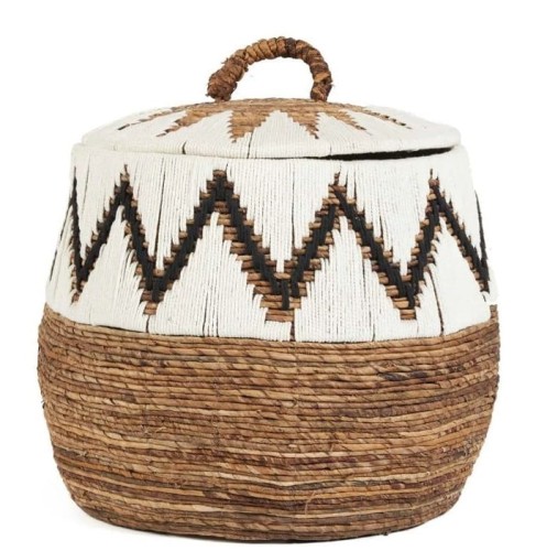 Pleciony kosz z pokrywką Little Bay Beach Ø61 - Bazar Bizar