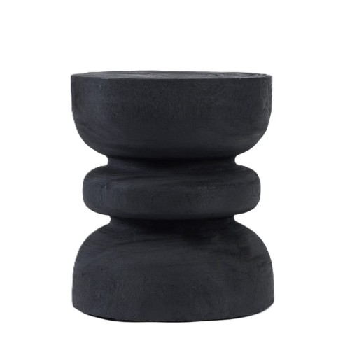 Stolik drewniany pomocniczy Cincin, czarny - Bazar Bizar