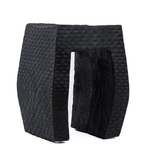 Designerski stołek drewniany Montano, czarny - Bazar Bizar