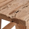 Drewniany taboret Yoke 47, z efektem postarzenia - Bazar Bizar