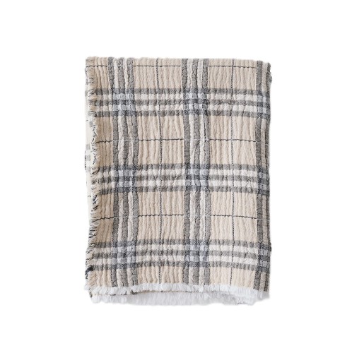 Gruby pled drapowany, w kratkę, bawełniany Milton 140x200 - Tell Me More