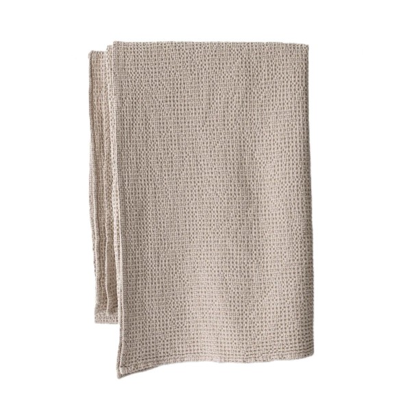 Narzuta z miękkiej bawełny waflowej Miro 260x260, beżowa - Tell Me More