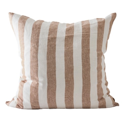 Miękka poszewka na poduszkę Holte Hazelnut 60x60, z lnu stonewashed - Tell Me More