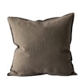 Poszewka na poduszkę z miękkiego lnu stonewashed, 50x50, taupe - Tell Me More