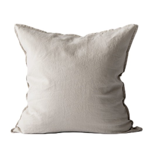 Poszewka na poduszkę z miękkiego lnu stonewashed, 50x50, szara - Tell Me More