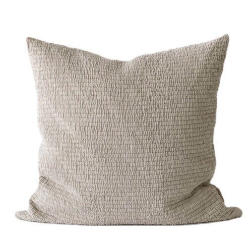 Poszewka na poduszkę z pranej bawełny Brick 50x50, piaskowy beż - Tell Me More