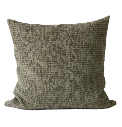Poszewka na poduszkę z pranej bawełny Brick 50x50, Olive - Tell Me More