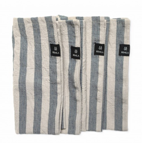Serwetki materiałowe w paski Riviera Azur, 4-pak - Himla