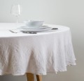 Obrus okrągły lniany Sunrise Ø160, biały - Himla
