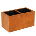 Podłużna donica cortenowa z wkładem Depo 85x45x45 - Decorti