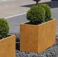 Podłużna donica cortenowa z wkładem Depo 85x45x60 - Decorti