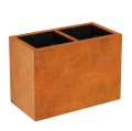 Podłużna donica cortenowa z wkładem Depo 85x45x60 - Decorti
