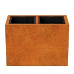 Podłużna donica cortenowa z wkładem Depo 85x45x60 - Decorti