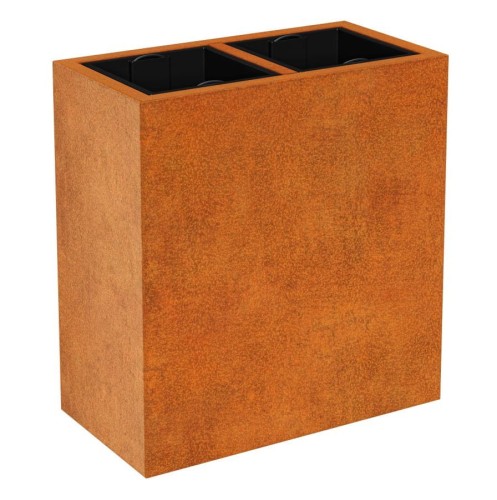 Podłużna donica cortenowa z wkładem Depo 85x45x90 - Decorti