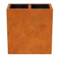 Podłużna donica cortenowa z wkładem Depo 85x45x90 - Decorti